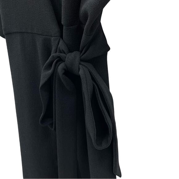 Topshop Preppy Tie Wrap Mini Dress in Black Whimsygoth Dark Witchy Size 2 - Picture 6 of 11